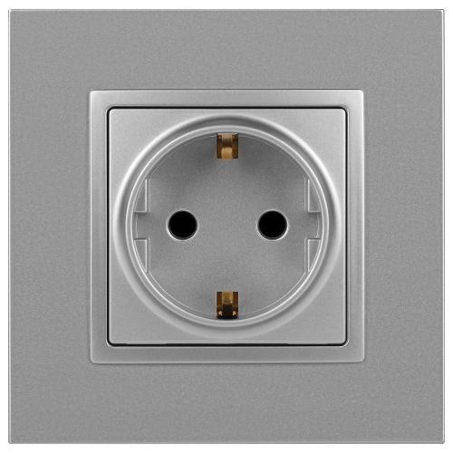 Розетка 2P+E Schuko, 16А-250В, Эра Elegance, алюминий, 14-2101-03 | код Б0034266 | ЭРА фото 3 Розетка 2P+E Schuko, 16А-250В, Эра Elegance, алюминий, 14-2101-03 | код Б0034266 | ЭРА фото 3