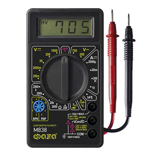 Мультиметр цифровой М838 | код 5000452 | ФАZА Мультиметр цифровой М838 | код 5000452 | ФАZА