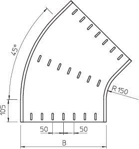 Секция угловая 45град. 60x400 горячий цинк | код 7066406 | OBO Bettermann Секция угловая 45град. 60x400 горячий цинк | код 7066406 | OBO Bettermann
