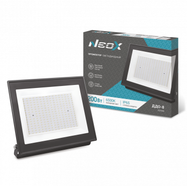 Прожектор светодиодный ДДО-8 200Вт 230В 6500К 21000Лм 105лм/Вт IP65 NEOX | код 4690612037110 | NEOX Прожектор светодиодный ДДО-8 200Вт 230В 6500К 21000Лм 105лм/Вт IP65 NEOX | код 4690612037110 | NEOX