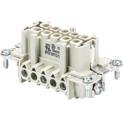 Розеточная контактная вставка REVOS, Size 10, винтовая фиксация, 3 силовых контакта / 2 сигнальных контакта + PE, 400/690 V, 16 A, материал контактов: медный сплав, покрытие контактов: олово | код 70.400.0340.0 | Wieland Розеточная контактная вставка REVOS, Size 10, винтовая фиксация, 3 силовых контакта / 2 сигнальных контакта + PE, 400/690 V, 16 A, материал контактов: медный сплав, покрытие контактов: олово | код 70.400.0340.0 | Wieland