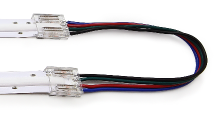 Разъем 4PIN с проводом для LED ленты COB RGB 12 мм, лента - лента (1 шт) | код V4-R0-00.COB-RGB0.0003 | Вартон