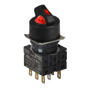 Кнопочный выключатель D16, без подсветки, рабочее положение: 3-х позиционный, пружинный самовозврат из 2 положений, красный, блок контактов: контакт С:2 | код S16SR-S3R2C | AUTONICS Кнопочный выключатель D16, без подсветки, рабочее положение: 3-х позиционный, пружинный самовозврат из 2 положений, красный, блок контактов: контакт С:2 | код S16SR-S3R2C | AUTONICS