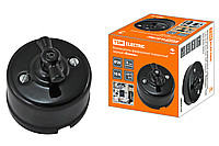 Выключатель фарфоровый поворотный с ручкой (бантик) 10А черный «Болонь» TDM | код SQ1820-0002 | TDM