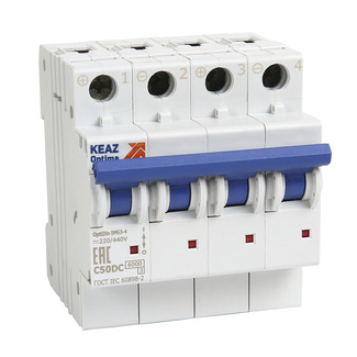 Выключатель автоматический модульный OptiDin BM63-4C20-DC-УХЛ3 (Новый) | код 338079 | КЭАЗ Выключатель автоматический модульный OptiDin BM63-4C20-DC-УХЛ3 (Новый) | код 338079 | КЭАЗ