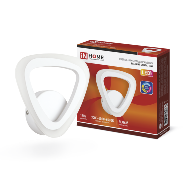 Светильник светодиодный бра ELEGANT SANSA-15W 15Вт 230В 3000-4000-6500K 1050Лм STEP COLOR белый IN HOME | код 4690612035307 | IN HOME Светильник светодиодный бра ELEGANT SANSA-15W 15Вт 230В 3000-4000-6500K 1050Лм STEP COLOR белый IN HOME | код 4690612035307 | IN HOME