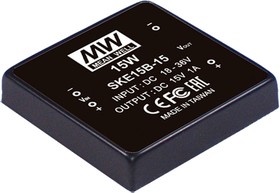Источник питания DC-DC, 15Вт, вход 36…72В, стабил. выход 24В/62.5…625мА, изоляция 1000В DC, 50.8х50.8х11мм., -25С…+71С | код SKE15C-24 | MeanWell Источник питания DC-DC, 15Вт, вход 36…72В, стабил. выход 24В/62.5…625мА, изоляция 1000В DC, 50.8х50.8х11мм., -25С…+71С | код SKE15C-24 | MeanWell