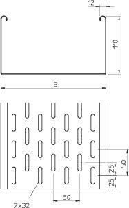 Кабельный листовой лоток перфорированный 110x100x3000 | код 6061109 | OBO Bettermann Кабельный листовой лоток перфорированный 110x100x3000 | код 6061109 | OBO Bettermann