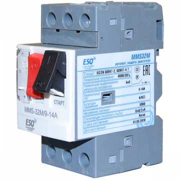 Автомат защиты двигателя MMS32M 0014 9-14А (AC400/415V 6kA ESQ) | код 14.03.07.000003 | ESQ Автомат защиты двигателя MMS32M 0014 9-14А (AC400/415V 6kA ESQ) | код 14.03.07.000003 | ESQ