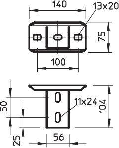 Кронштейн потолочный для профиля US 5 гор. цинк KUS 5 FT OBO 6348904 Кронштейн потолочный для профиля US 5 гор. цинк KUS 5 FT OBO 6348904