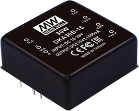 Источник питания DC-DC, 25Вт, вход 9…18В, выход ±5В/±250…±2500мА, рег.вых±10% изоляция 1000В DC, 50.8х50.8х21мм., -25С…+85С, дист. упр. | код DKA30A-05 | MeanWell Источник питания DC-DC, 25Вт, вход 9…18В, выход ±5В/±250…±2500мА, рег.вых±10% изоляция 1000В DC, 50.8х50.8х21мм., -25С…+85С, дист. упр. | код DKA30A-05 | MeanWell