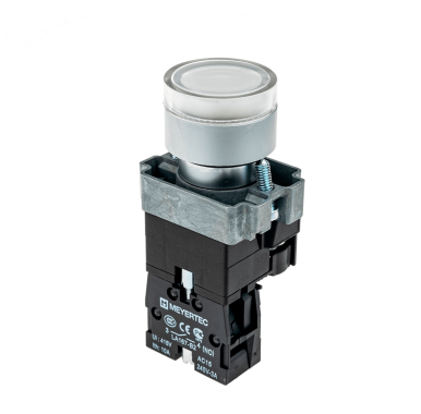 Кнопка с LED подсветкой, белая, 24V AC/DC, 1NO, мет. MTB2-BW3161 | код 58203 | MEYERTEC Кнопка с LED подсветкой, белая, 24V AC/DC, 1NO, мет. MTB2-BW3161 | код 58203 | MEYERTEC