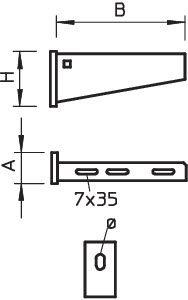 Консоль с опорой AW 55 71 FT осн.710 сталь гор. оцинк. OBO 6418651 фото 2 Консоль с опорой AW 55 71 FT осн.710 сталь гор. оцинк. OBO 6418651 фото 2