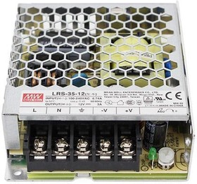 Источник питания AC-DC, 36Вт, вход 85…264В AC, 47…63Гц / 120…370 В DC, выход 15В/2.4A, рег. вых ±10% , изоляция 3750В AC, в кожухе 99х82х30мм, -30…+70С | код LRS-35-15 | MeanWell Источник питания AC-DC, 36Вт, вход 85…264В AC, 47…63Гц / 120…370 В DC, выход 15В/2.4A, рег. вых ±10% , изоляция 3750В AC, в кожухе 99х82х30мм, -30…+70С | код LRS-35-15 | MeanWell