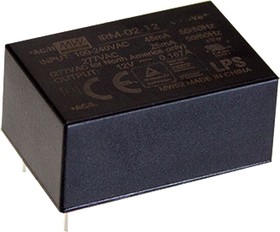 Источник питания AC-DC, 2Вт, вход 85…305В AC 47…63 Гц, 120...370B DC, выход 3.3В/600мА, изоляция 3000В AC, в корпусе на плату 33.7х22.2х15мм, -30...+85C, монтаж в отверстия | код IRM-02-3.3 | MeanWell Источник питания AC-DC, 2Вт, вход 85…305В AC 47…63 Гц, 120...370B DC, выход 3.3В/600мА, изоляция 3000В AC, в корпусе на плату 33.7х22.2х15мм, -30...+85C, монтаж в отверстия | код IRM-02-3.3 | MeanWell