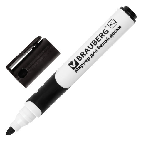 Маркер для доски BRAUBERG SOFT, ЧЕРНЫЙ, резиновая вставка, круглый наконечник, 5 мм, 151248 | код 151248 | BRAUBERG Маркер для доски BRAUBERG SOFT, ЧЕРНЫЙ, резиновая вставка, круглый наконечник, 5 мм, 151248 | код 151248 | BRAUBERG