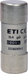 Предохранитель CH22x58 gG 16A 690V | код 002651042 | ETI Предохранитель CH22x58 gG 16A 690V | код 002651042 | ETI