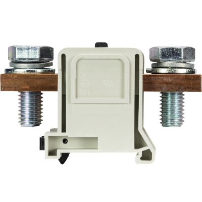 Сильноточная болтовая клемма, тип фиксации провода: болт-болт, номинальное сечение: 240 мм кв., 415A, 1000V, ширина: 42 мм, цвет: серый, тип монтажа: DIN 35 | код 56.399.0055.0 | Wieland Сильноточная болтовая клемма, тип фиксации провода: болт-болт, номинальное сечение: 240 мм кв., 415A, 1000V, ширина: 42 мм, цвет: серый, тип монтажа: DIN 35 | код 56.399.0055.0 | Wieland