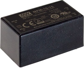Источник питания AC-DC, 10Вт, вход 80...264В AC 47...440 Гц, выход 5В/2А, изоляция 4000В AC, в кожухе 45.7х25.4х21.5мм, -40...+85C | код MPM-10-5 | MeanWell Источник питания AC-DC, 10Вт, вход 80...264В AC 47...440 Гц, выход 5В/2А, изоляция 4000В AC, в кожухе 45.7х25.4х21.5мм, -40...+85C | код MPM-10-5 | MeanWell