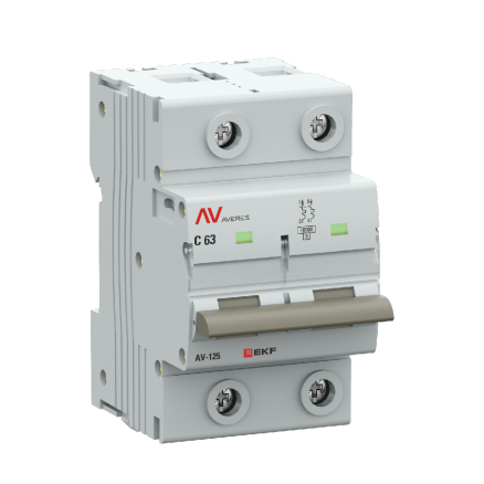 Выключатель автоматический AV-125 2P 63A (C) 10kA EKF AVERES | код mcb125-2-63C-av | EKF Выключатель автоматический AV-125 2P 63A (C) 10kA EKF AVERES | код mcb125-2-63C-av | EKF