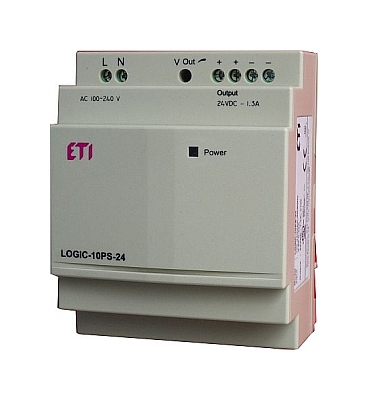 Блок питания LOGIC-10PS-24 (Input: 100~240V AC /Output: 24V DC, 1,3A) | код 004780013 | ETI Блок питания LOGIC-10PS-24 (Input: 100~240V AC /Output: 24V DC, 1,3A) | код 004780013 | ETI