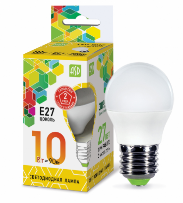 Лампа светодиодная LED-ШАР-standard 10Вт 230В Е27 3000К 900Лм ASD | код 4690612015477 | ASD Лампа светодиодная LED-ШАР-standard 10Вт 230В Е27 3000К 900Лм ASD | код 4690612015477 | ASD