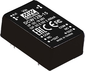 Источник питания DC-DC, 12Вт, вход 36…72В, выходы ±15В/±0.08...0.4А, изоляция 1500В DC, дистанционное включение, DIP24 32х20.3х12,2мм, -25...+71С | код DCW12C-15 | MeanWell Источник питания DC-DC, 12Вт, вход 36…72В, выходы ±15В/±0.08...0.4А, изоляция 1500В DC, дистанционное включение, DIP24 32х20.3х12,2мм, -25...+71С | код DCW12C-15 | MeanWell