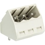 Вилочный разъем, угол 45 градусов, на плату, шаг 5 мм, 3 полюса, фиксация на плате пайкой, 400V, 12А, без маркировки, цвет: серый, серия 8113 S S | код 25.394.3353.0 | Wieland