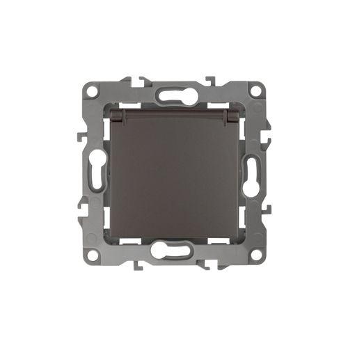 Розетка 2P+E Schuko со шторками с крышкой, 16A-250В, Эра12, бронза, 12-2103-13 | код Б0019328 | ЭРА Розетка 2P+E Schuko со шторками с крышкой, 16A-250В, Эра12, бронза, 12-2103-13 | код Б0019328 | ЭРА