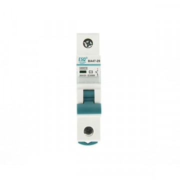 Автоматический выключатель ВА 47-29_1 полюс 3А ток к.з. 4.5кА хар-ка С ESQ DZ | код 14.03.10.000181 | ESQ Автоматический выключатель ВА 47-29_1 полюс 3А ток к.з. 4.5кА хар-ка С ESQ DZ | код 14.03.10.000181 | ESQ