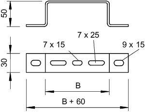 Кронштейн напольный/настенный 400мм горячий цинк | код 6015611 | OBO Bettermann