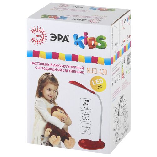 Светильник NLED-430-3W-R настол. красн. ЭРА Б0019774 Светильник NLED-430-3W-R настол. красн. ЭРА Б0019774