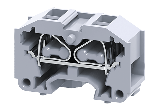 Мини-клемма проходная модульная CM2.5S2 /10x30mm, монтаж на панель, пружинная, 4 присоед., 2,5(max 4)mm2, 24A, 500V, серая | код CM2.5S2 | Connectwell Мини-клемма проходная модульная CM2.5S2 /10x30mm, монтаж на панель, пружинная, 4 присоед., 2,5(max 4)mm2, 24A, 500V, серая | код CM2.5S2 | Connectwell