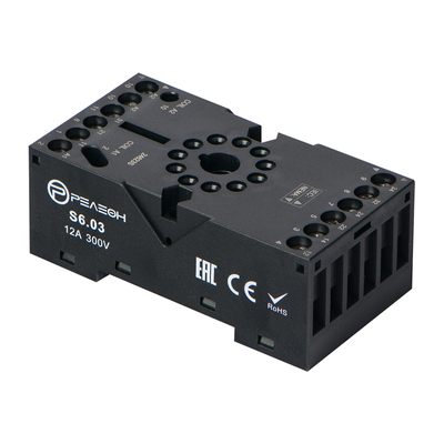 S6.02 Розетка для реле RP6.12 и модуля PM9 12А | код S602 | РЕЛЕОН S6.02 Розетка для реле RP6.12 и модуля PM9 12А | код S602 | РЕЛЕОН