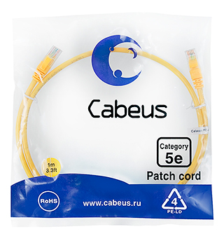 Cabeus PC-UTP-RJ45-Cat.5e-0.5m-YL Патч-корд U/UTP, категория 5е, 2xRJ45/8p8c, неэкранированный, желтый, PVC, 0.5м | код 7666c | Cabeus Cabeus PC-UTP-RJ45-Cat.5e-0.5m-YL Патч-корд U/UTP, категория 5е, 2xRJ45/8p8c, неэкранированный, желтый, PVC, 0.5м | код 7666c | Cabeus