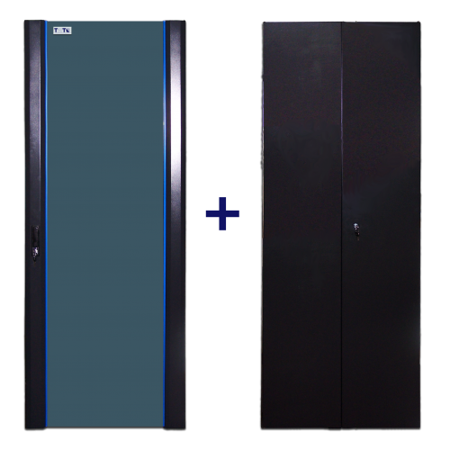 Комплект дверей 22U, 600 мм, черный, передняя - стекло, задняя - распашная металл | код TWT-CBB-DR22-6x-S-G1 | TWT Комплект дверей 22U, 600 мм, черный, передняя - стекло, задняя - распашная металл | код TWT-CBB-DR22-6x-S-G1 | TWT