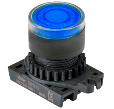 Головка кнопки S2PR-E1B, выступающая синяя ?28мм с самовозвратом, монтажное отверстие ?22/25мм | код A8026-A5550001603 | РЕЛЕ И АВТОМАТИКА Головка кнопки S2PR-E1B, выступающая синяя ?28мм с самовозвратом, монтажное отверстие ?22/25мм | код A8026-A5550001603 | РЕЛЕ И АВТОМАТИКА