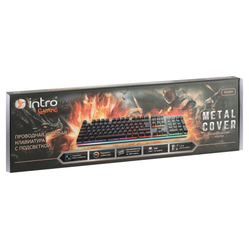 Клавиатура KG480 игровая проводная металл. с подсветкой черн. Intro Б0060192 Клавиатура KG480 игровая проводная металл. с подсветкой черн. Intro Б0060192
