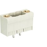 Вилочный разъем, вертикальный, на плату, с монтажными фланцами, шаг 5,00 мм, 2 полюса, фиксация на плате пайкой, 300V, 12А, без маркировки, цвет: серый, серия 8113 SE G | код 25.338.3253.0 | Wieland