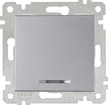 Rita - Выключатель с подсветкой, пруж. зажимы, нерж. сталь | код 2200-415-0182 | Mutlusan Rita - Выключатель с подсветкой, пруж. зажимы, нерж. сталь | код 2200-415-0182 | Mutlusan