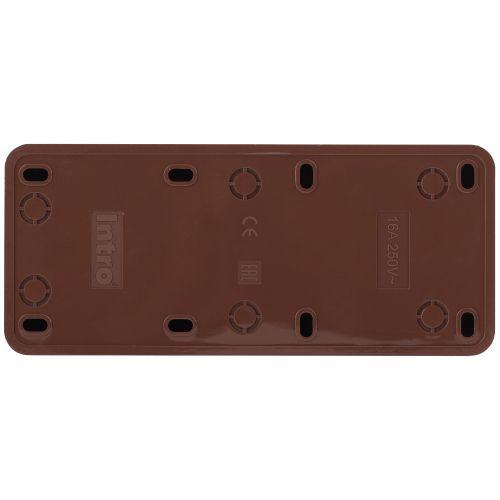 Розетка Intro Quadro 2-205-10 без заземления трехместная 3х2P, 16А-250В, IP20, ОУ, венге | код Б0053815 | ЭРА Розетка Intro Quadro 2-205-10 без заземления трехместная 3х2P, 16А-250В, IP20, ОУ, венге | код Б0053815 | ЭРА