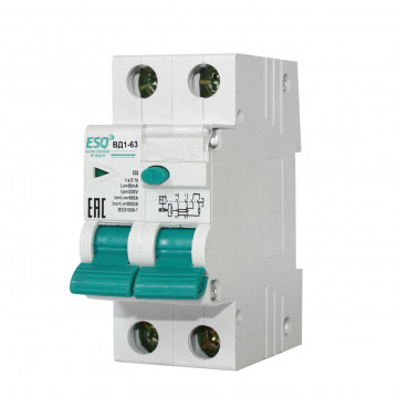 Устройство защитного отключения ВД1-63 M 2п 63А/300мА/6кА (эл-мех, тип АC) ESQ | код 14.03.05.000078 | ESQ Устройство защитного отключения ВД1-63 M 2п 63А/300мА/6кА (эл-мех, тип АC) ESQ | код 14.03.05.000078 | ESQ