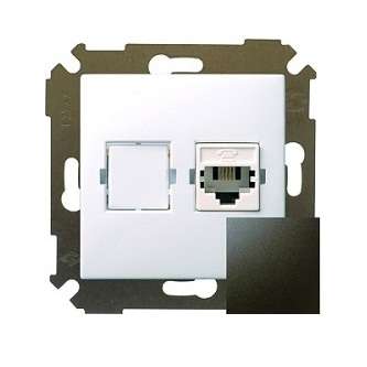 Розетка телефонная СП Simon34 RJ11 механизм графит Simon 34480-038 Розетка телефонная СП Simon34 RJ11 механизм графит Simon 34480-038