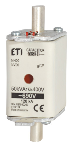 Предохранитель NH-000/gCP 40 kVAr | код 004117113 | ETI Предохранитель NH-000/gCP 40 kVAr | код 004117113 | ETI