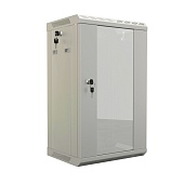 Hyperline TDB-6U-GP-RAL7035 Шкаф настенный 10, 6U, 366,5х390х300, уст. размер 254 мм, со стеклянной дверью, открывающиеся стенки, возможность установки вентилятора, цвет серый (RAL 7035) (собранный) | код 451876 | Hyperline