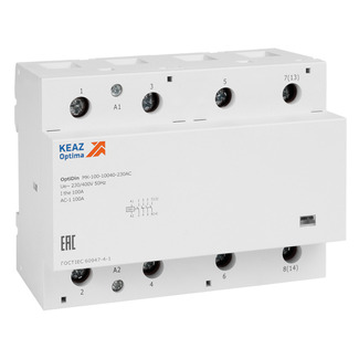 Контактор модульный OptiDin MK-100-8004-48AC | код 321253 | КЭАЗ Контактор модульный OptiDin MK-100-8004-48AC | код 321253 | КЭАЗ