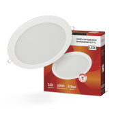 Панель светодиодная встраиваемая круглая RLP-VC 24Вт 230В 6500К 1920Лм 220мм белая IP40 IN HOME | код 4690612034980 | IN HOME