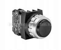 Кнопка нажимная, выступающая, без фиксации, черная, серии H, 30 мм. | код H100HH | EMAS