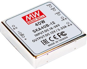 Источник питания DC-DC, 35Вт, выход 9…18В, выход 15В/0.26...2.67А, изоляция 1500В DC, вкл/выкл, рег. выхода ±10%, 50.8х50.8х11мм, -40С…+80С | код SKA40C-15 | MeanWell Источник питания DC-DC, 35Вт, выход 9…18В, выход 15В/0.26...2.67А, изоляция 1500В DC, вкл/выкл, рег. выхода ±10%, 50.8х50.8х11мм, -40С…+80С | код SKA40C-15 | MeanWell