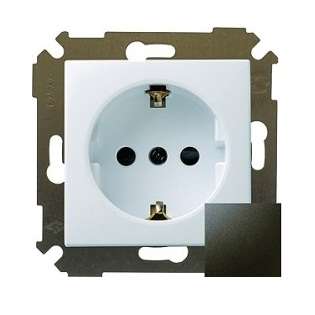 Розетка 1-м СП 34 16А IP20 с заземл. механизм графит | Код. 34432-038 | Smon